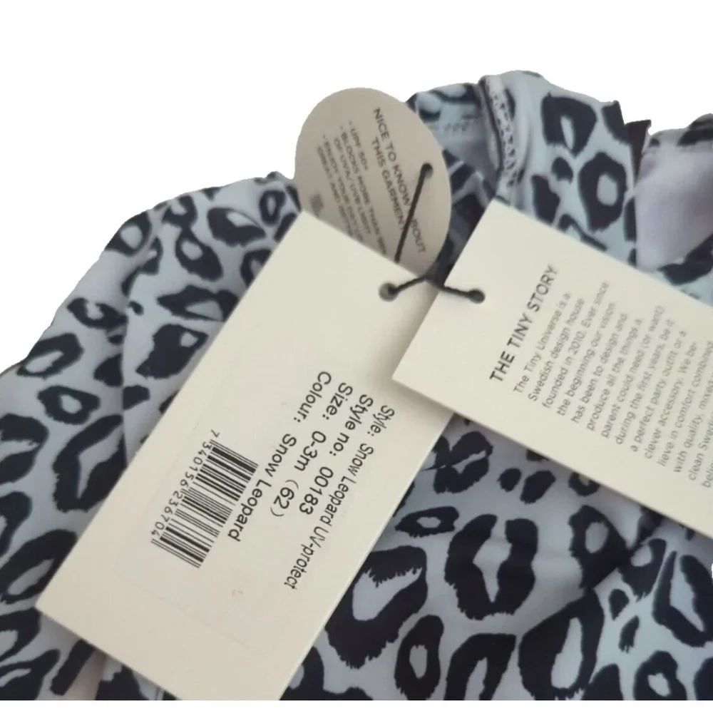 The Tiny Universe UV Protection Sunsuit Rash Guard UPF 50+ Snow Leopard 3 Months